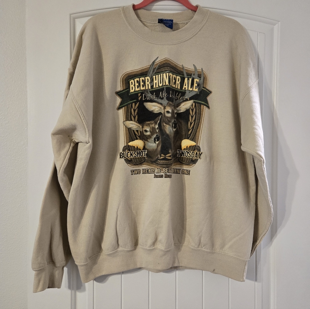 Vintage Beer Hunter Ale Men's Cream Sweater